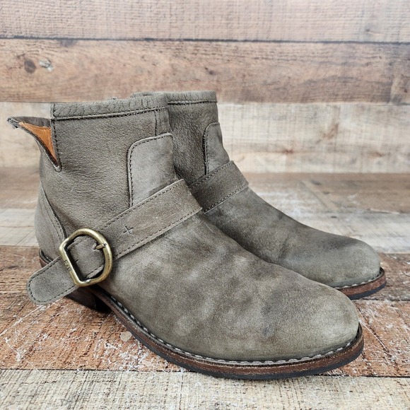 Fiorentini Baker Eli Womens US 6.5 EU 36.5 Tan Suede Biker Ankle Boot Italy Made - Picture 1 of 12